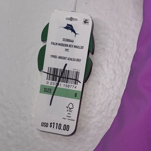 Tommy Bahama Women's Palm Modern Reversible Maillot One Piece Swimsuit Size 8 - Picture 8 of 11